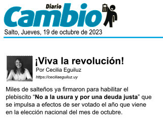 Diario Cambio, 19 de octubre de 2023